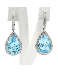 Blautopase hochkarätig Diamanten Ohrhänger Weißgold 18 Karat Schmuck online kaufen