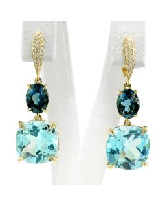 Blautopase London Blue Diamanten Ohrhänger Gelbgold 18 Karat Schmuck online kaufen