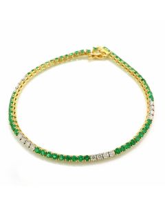 Smaragdarmband Gelbgold Tennis