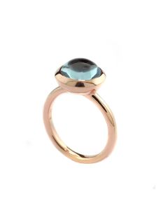Damenring blauer Edelstein Farbstein Blautopas Solitär Geschenk für Frauen