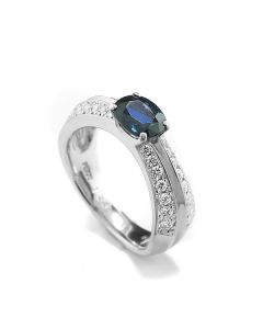 Saphir-Ring Diamanten Edelstein-Ring Edelsteinschmuck für Damen Blau-Saphir online bestellen