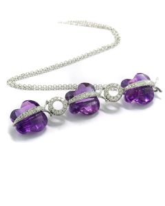Schmuck online kaufen lila Edelstein Amethyst Anhänger Kette Weißgold Webshop