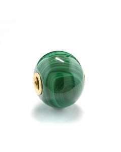 Anhänger in Kugelform aus grünem Malachit, 585-Gelbgold