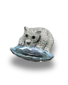 Anhänger Bär Diamanten Weißgold