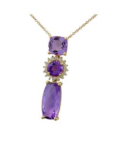 Schmuck online kaufen lila Edelstein Amethyst Anhänger Kette Gold Webshop