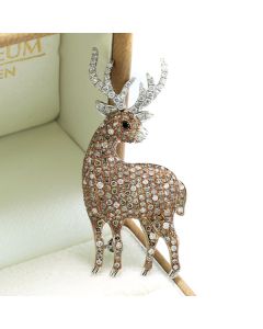 Brosche Anhänger echte Diamanten natürlich braun Weißgod