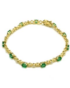 Armband Smaragd Diamant 18 Karat Gelbgold Edelstein