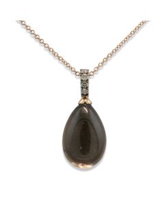 Edelstein-Anhänger an Kette 750-Roségold, Schmuck aus Italien