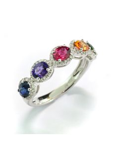 farbige Saphire echte Edelsteine Rainbowringe