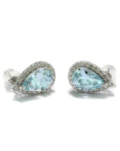 blauer Edelstein Aquamarin Ohrschmuck Ohrringe
