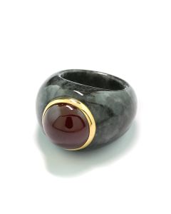 Statementring Jadering Granatring goldring günstig