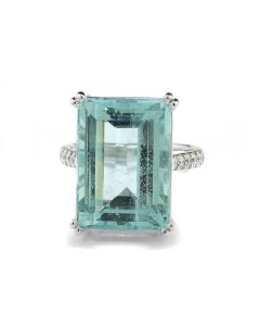 Unikatschmuck Aquamarin Emerald Cut Ring