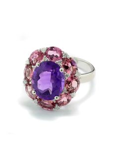 Amethyst-Ring Amethystschmuck lila Farbstein Ringe günstig kaufen