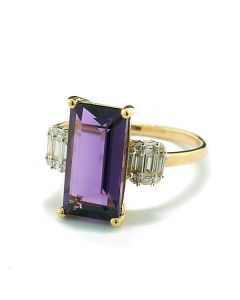 Edelsteinring Amethystring lila Stein Goldring online kaufen