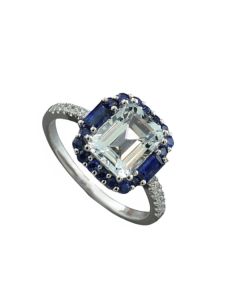 Schmuck blauer Stein Farbstein Geschenk zum 62. Hochzeitstag Aquamarinhochzeit