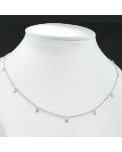 Diamantkette Halskette Weißgold Station Collier mobile