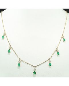 Smaragdcollier Kette 18 Karat Gold online bestellen