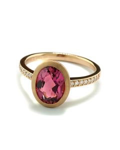 Edelsteinring Gelbgold 18 Karat roter Turmalin Onlineshop kaufen