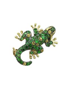 Tierschmuck Salamander Gold Anhänger Edelstein