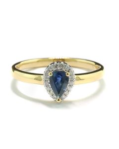 Ring mit Saphir blauer Edelstein Diamanten Gelbgold Onlineshop