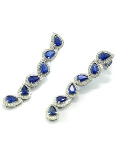 Ohrringe Ohrhänger Saphirohrringe blauer Edelstein Echtschmuck