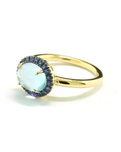 Saphirring echte blaue Edelsteine Italien Ringe Gold