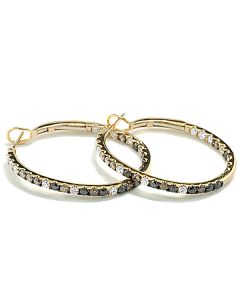 Ohrringe Diamanten fancy farbige Brillanten schwarze Diamanten Creolen