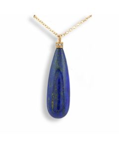 Kette Anhänger Rotgold blauer Stein Lapislazuli Diamant