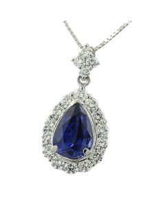 echte Edelsteine Saphir Diamant Kette