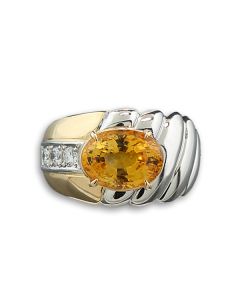 Edelsteinschmuck hochkarätig gelber Safir Saphirring