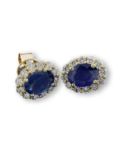 Ohrringe blaue Edelsteine Diamanten Gold
