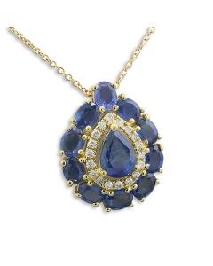 Schmuck Kette Anhänger Gold Safire Diamanten