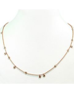 Diamantkette Station Collier braune farbige Brillanten Fantaisefarbe
