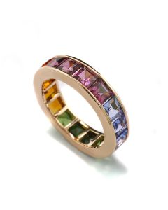Ring farbige Edelsteine Regenbogen Rainbow