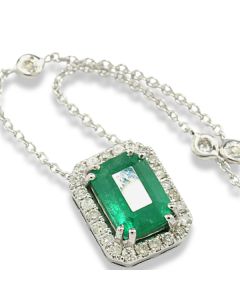 Kette Smaragd Weißgold 18 Karat online kaufen Edelstein