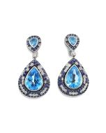 Blautopas Ohrstecker mit Brillanten in Weißgold Webshop für hochwertigen Schmuck