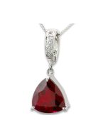 roter Edelsein granat Diamant Anhänger Platin
