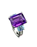 Ring Amethyst Aquamarin