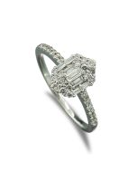Ring Brillant Diamant halbes Karat Weißgold