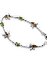 Armband Farbsteine Grün Blau Orange echte Edelsteine Biene Tierschmuck