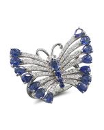 Ring Edelsteine Blau Brillanten 