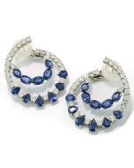 Ohrringe Weißgold Edelsteine blau Diamanten
