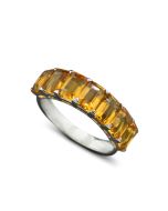 Weißgoldring orange Edelsteine 