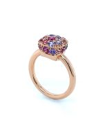 Damenring Roségold Edelsteine farbige Steine rosa blau lila