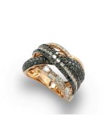 Ring schwarze weiße Diamanten