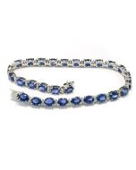Saphire Tennisarmband Schmuck mit Gutachten Echtheits Garantie