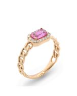 Ring rosa Saphir Brillanten Rotgold