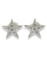 Ohrringe Stern weiße Diamanten Weißgold 18 Karat