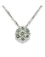 Diamantschmuck Weißgold Brillanten Anhänger Kette Halo