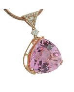 Edelstein pink flieder lila Anhänger Halskette 18 Karat Gold